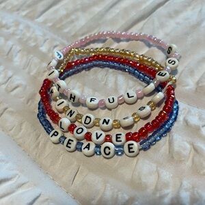 Colorful Beaded Bracelets with Inspirational Words